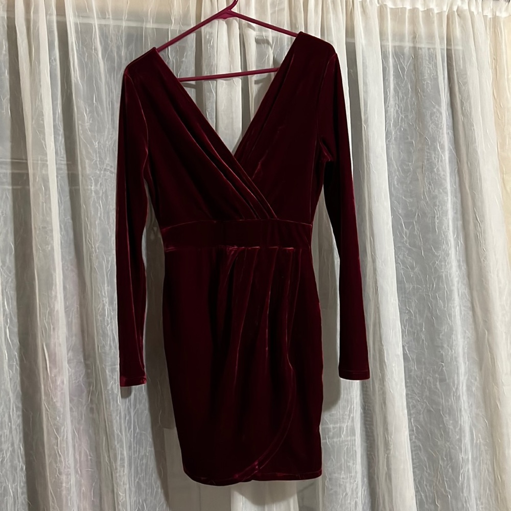 red velvet dress